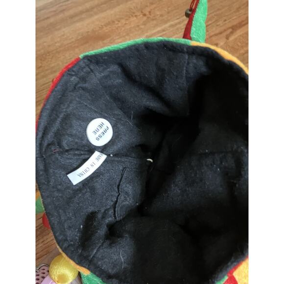 Jester Clown Hat Mardi Gras Multicolor Halloween Costume. With Bells - Picture 2 of 2